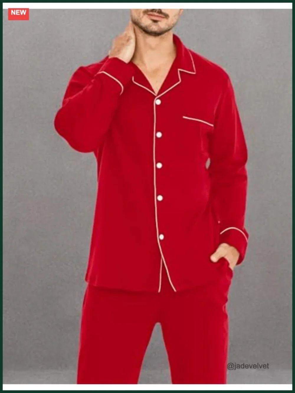 Men Pajama Set Comfy Modal Pjs Long Sleeve Button Down Sleepwear 2 Piece Lounge